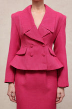 doreen rose red Long Sleeve Woven Top Skirt Two-Piece Set Avalabel