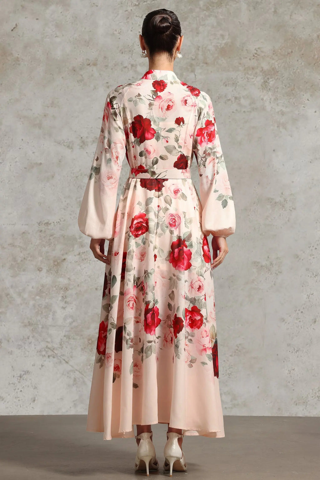 Rucifa Resort Flowy Long Sleeve Printed Woven Maxi Dress Avalabel