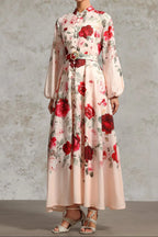 Rucifa Resort Flowy Long Sleeve Printed Woven Maxi Dress Avalabel