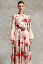 Rucifa Resort Flowy Long Sleeve Printed Woven Maxi Dress Avalabel