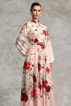 Rucifa Resort Flowy Long Sleeve Printed Woven Maxi Dress Avalabel