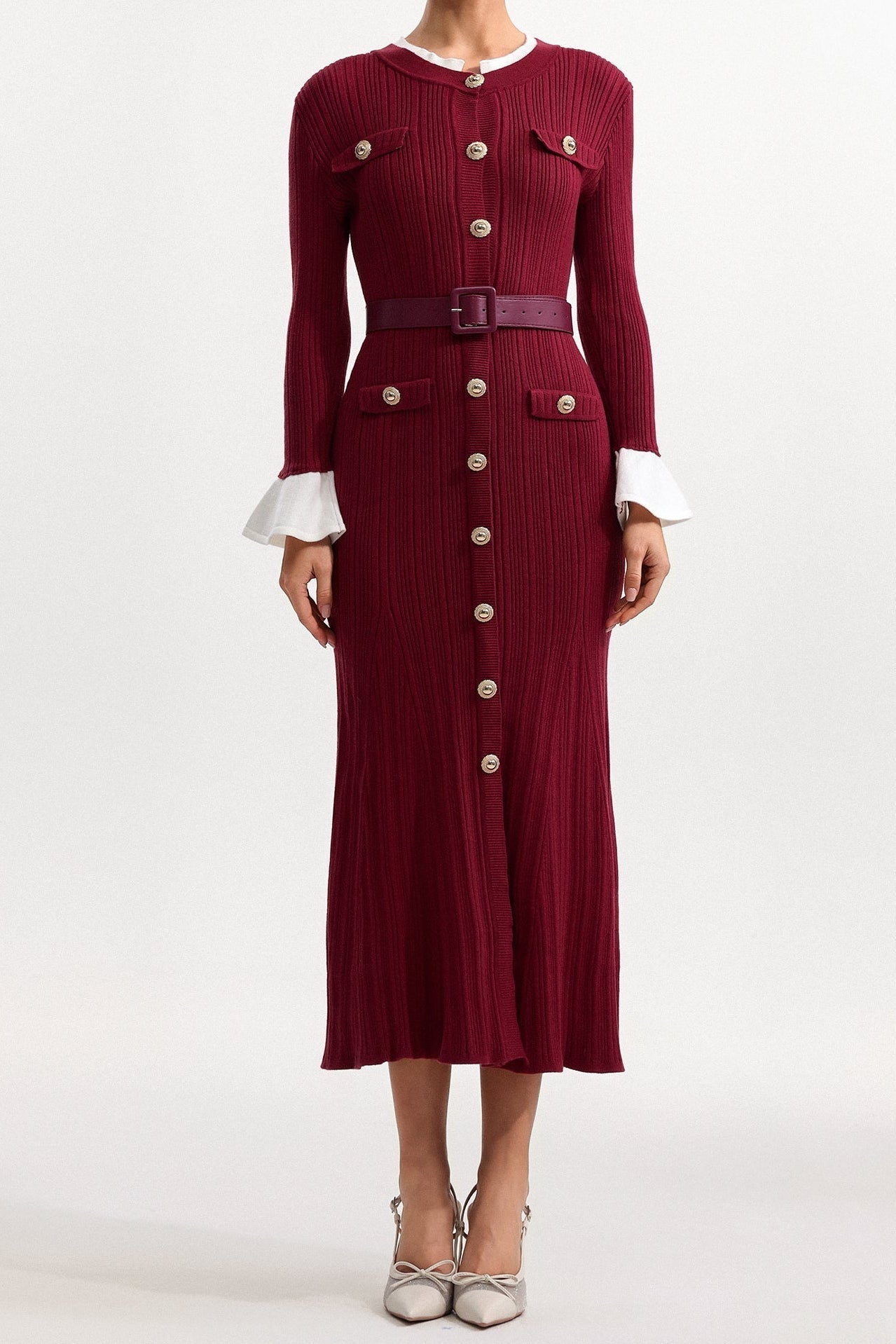 wallis Contour Round Neck Long Sleeve Knit Maxi Dress Avalabel