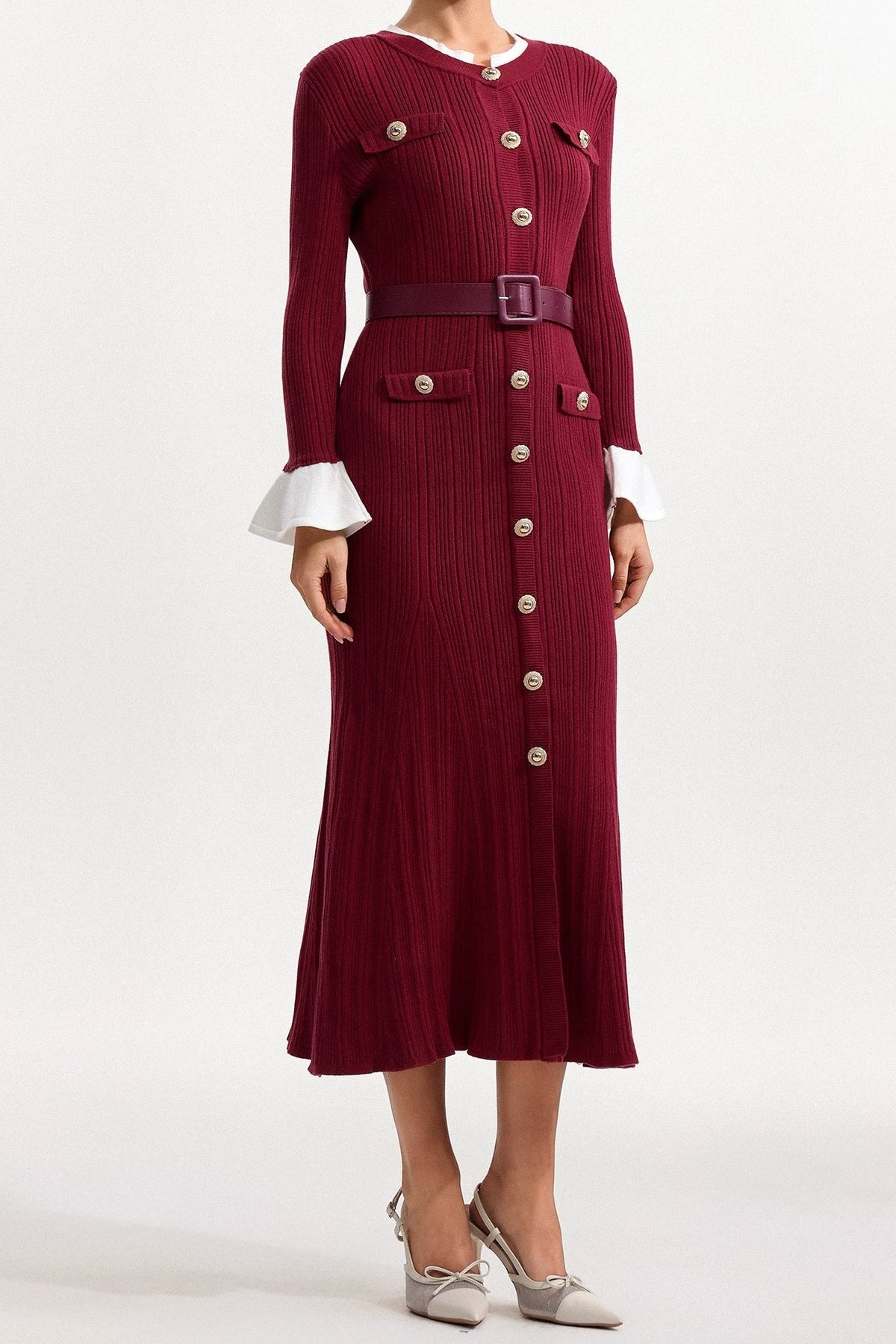 wallis Contour Round Neck Long Sleeve Knit Maxi Dress Avalabel