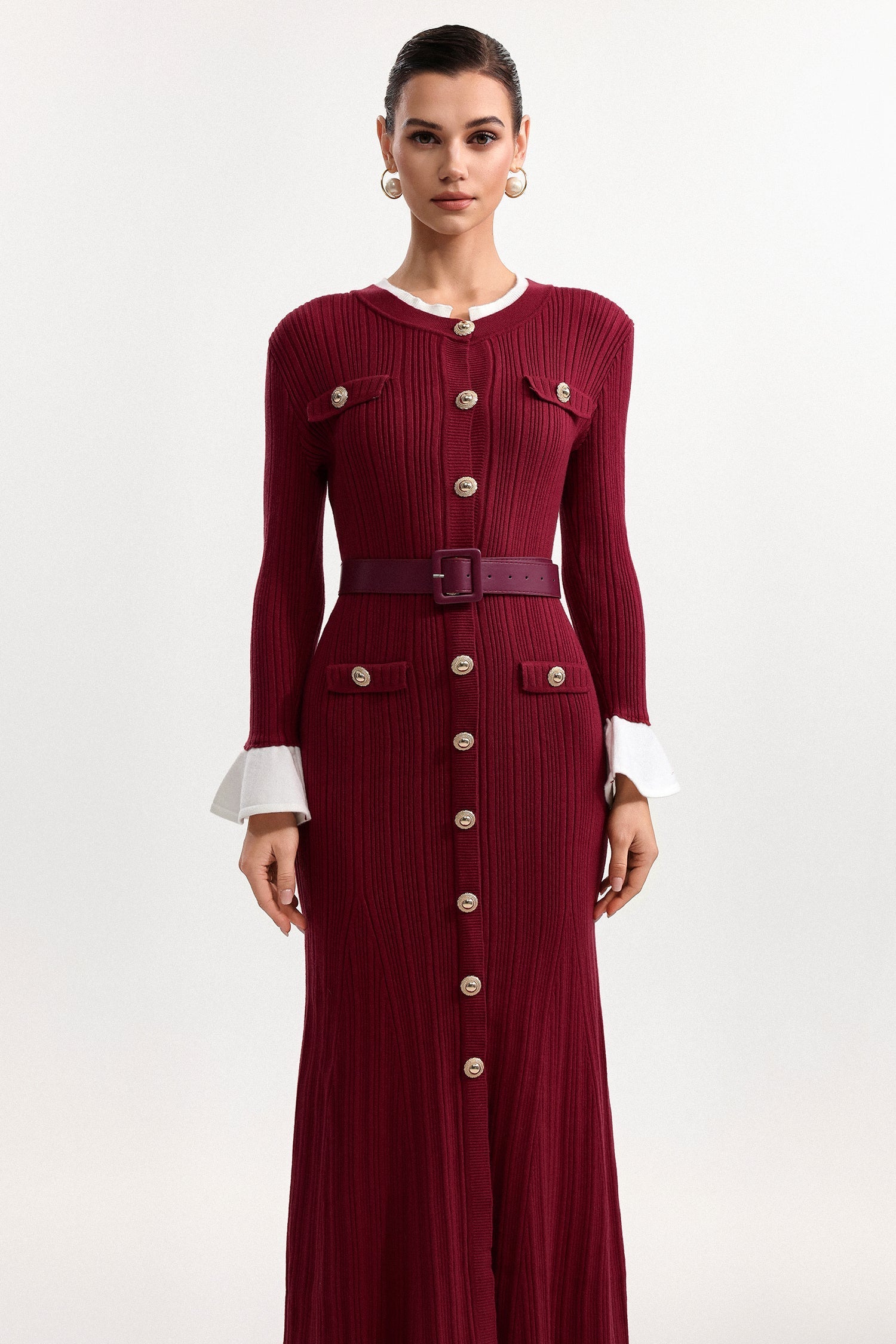 wallis Contour Round Neck Long Sleeve Knit Maxi Dress Avalabel
