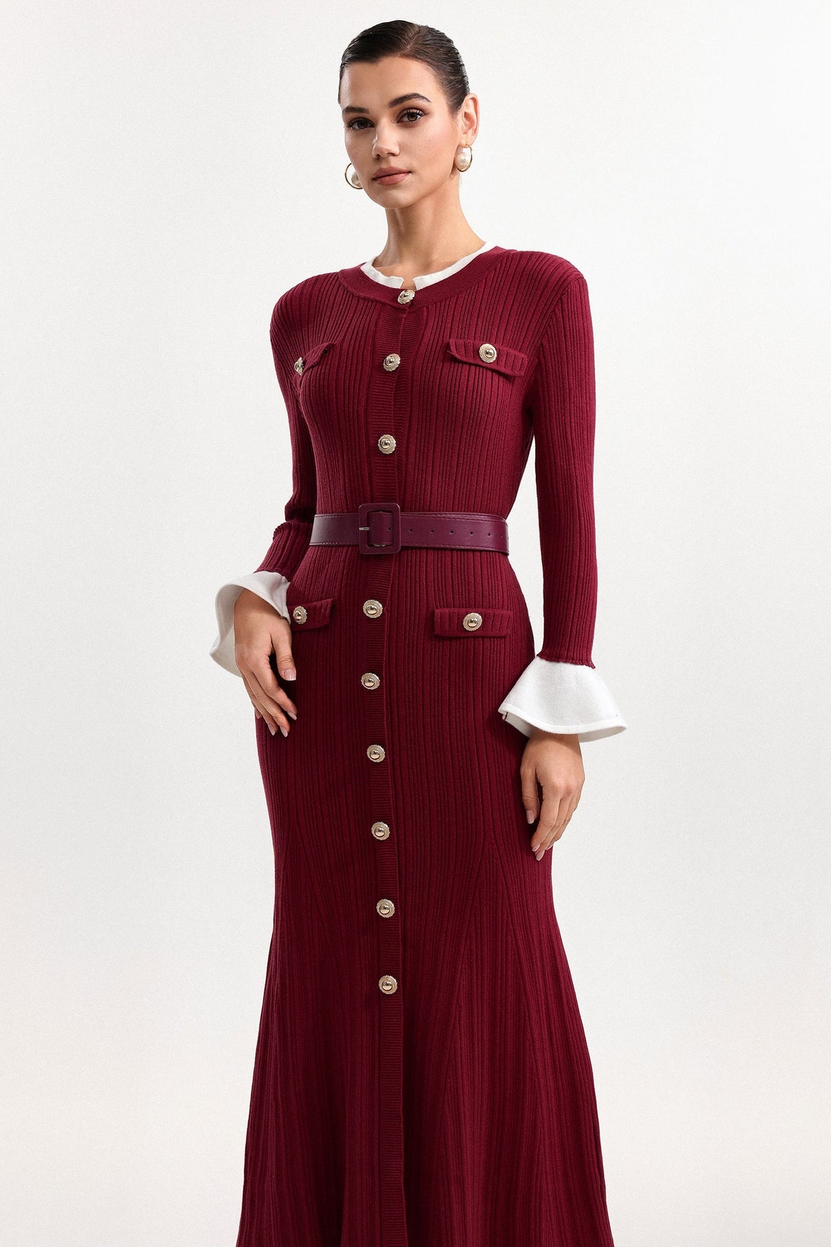 wallis Contour Round Neck Long Sleeve Knit Maxi Dress Avalabel