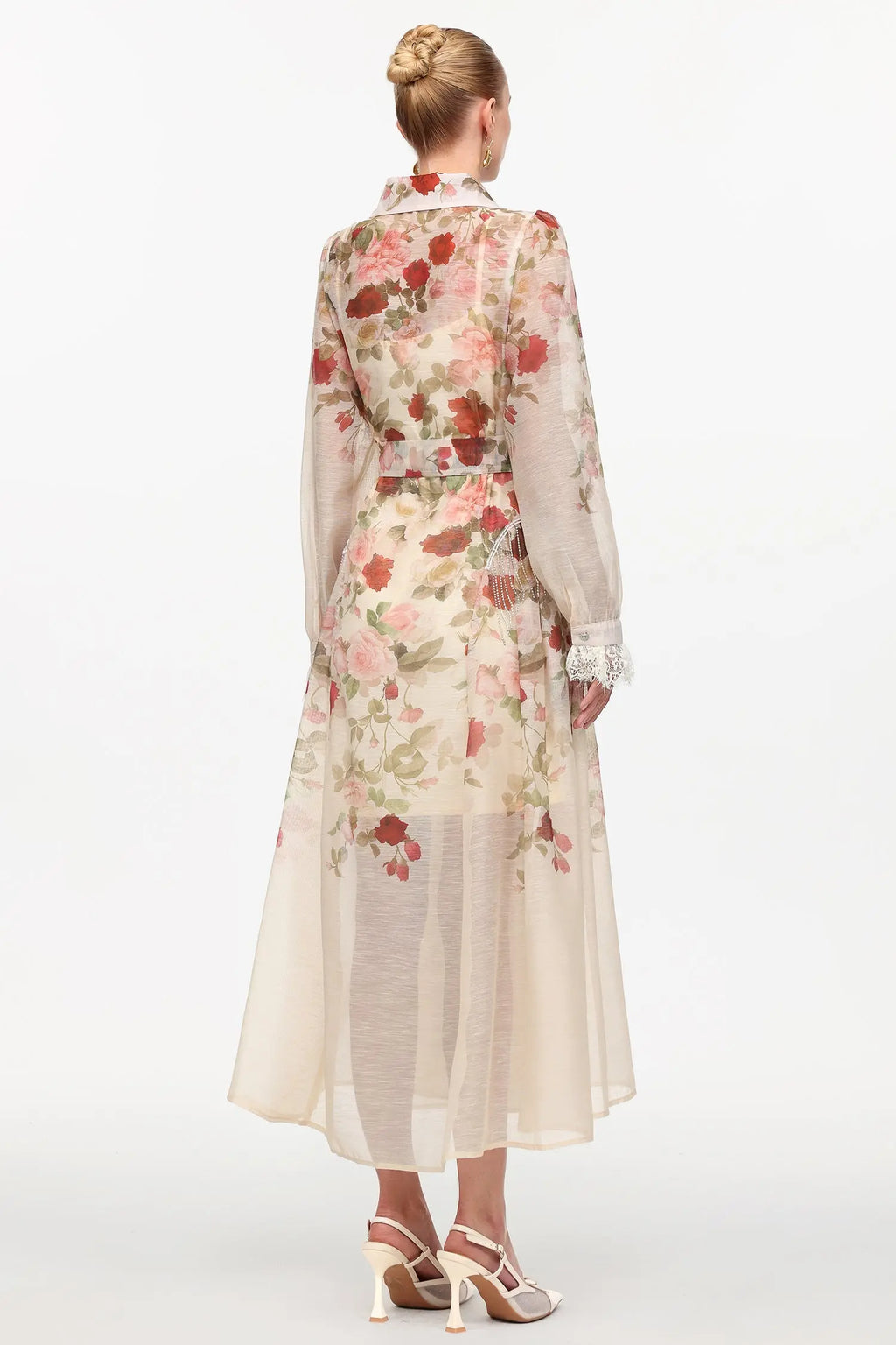 shirley Long Sleeve floral Printed Woven Maxi Dress Avalabel
