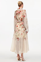 shirley Long Sleeve floral Printed Woven Maxi Dress Avalabel