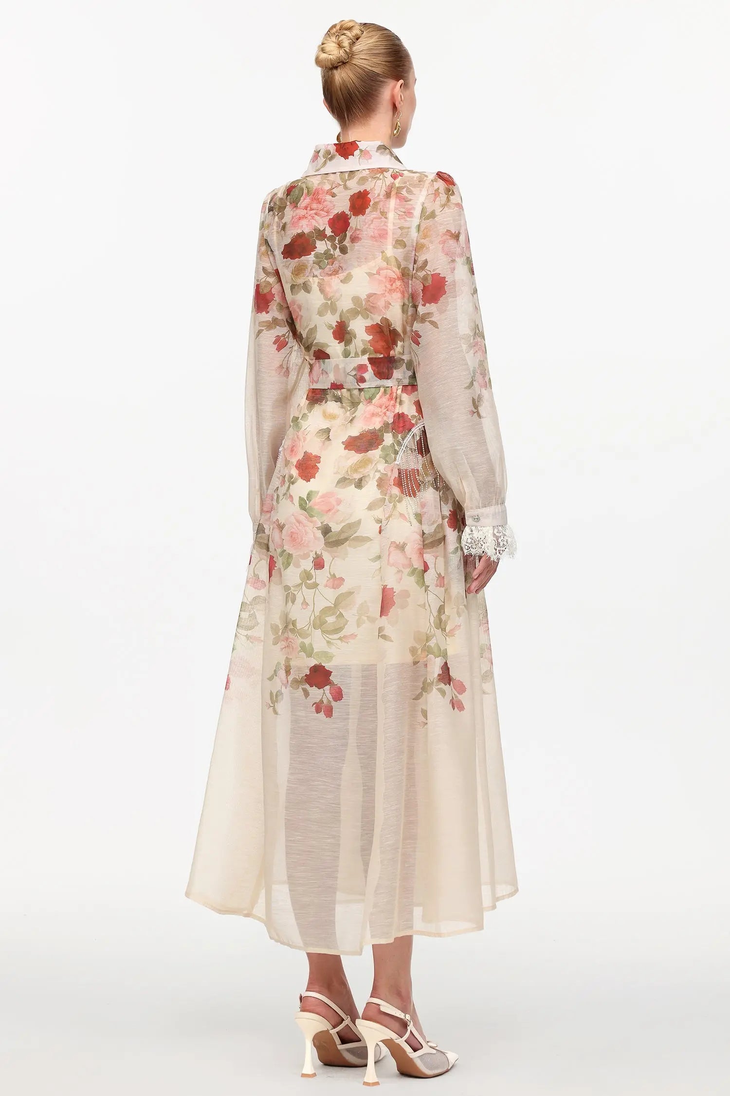 shirley Long Sleeve floral Printed Woven Maxi Dress Avalabel