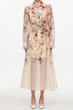 shirley Long Sleeve floral Printed Woven Maxi Dress Avalabel
