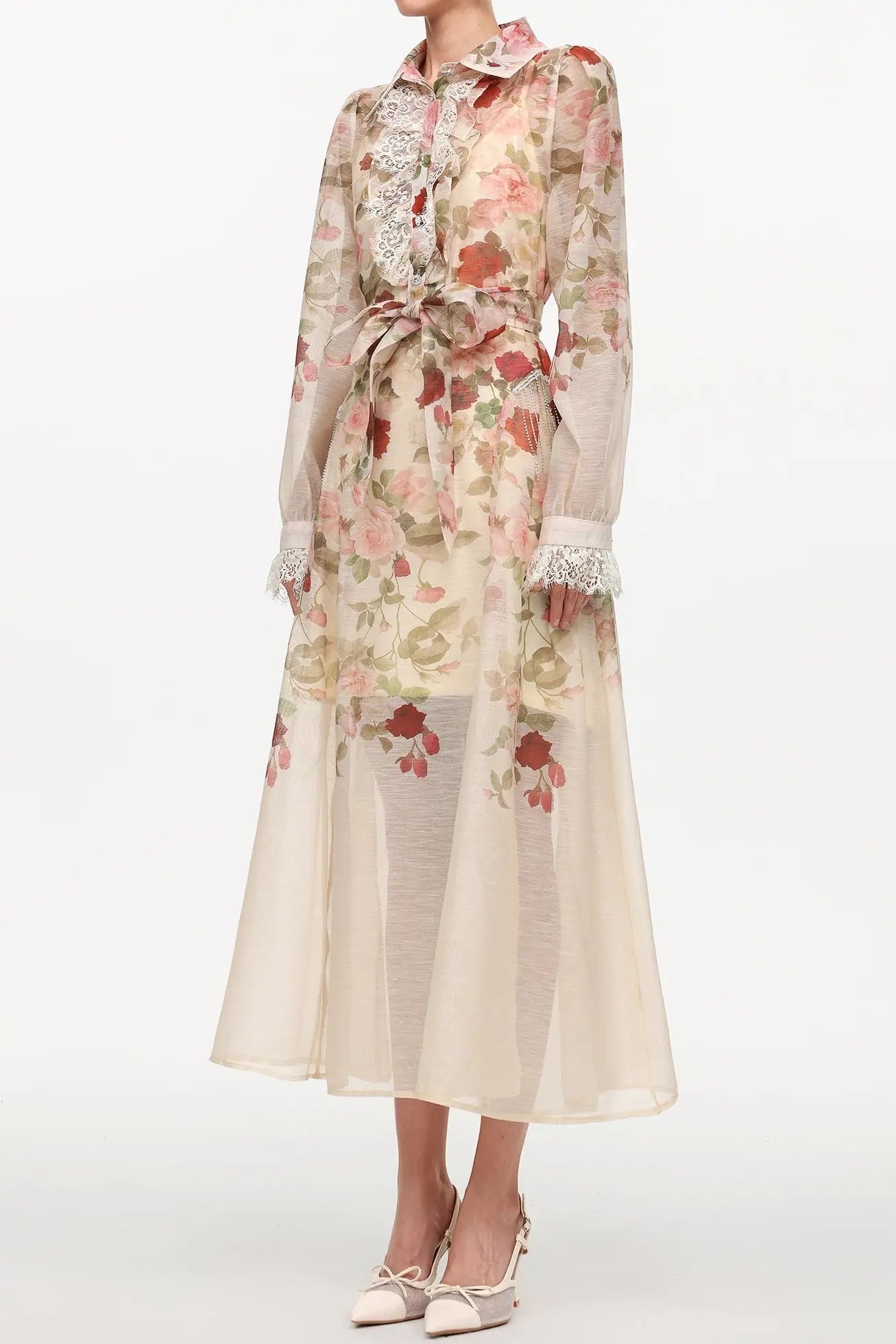 shirley Long Sleeve floral Printed Woven Maxi Dress Avalabel