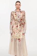 shirley Long Sleeve floral Printed Woven Maxi Dress Avalabel