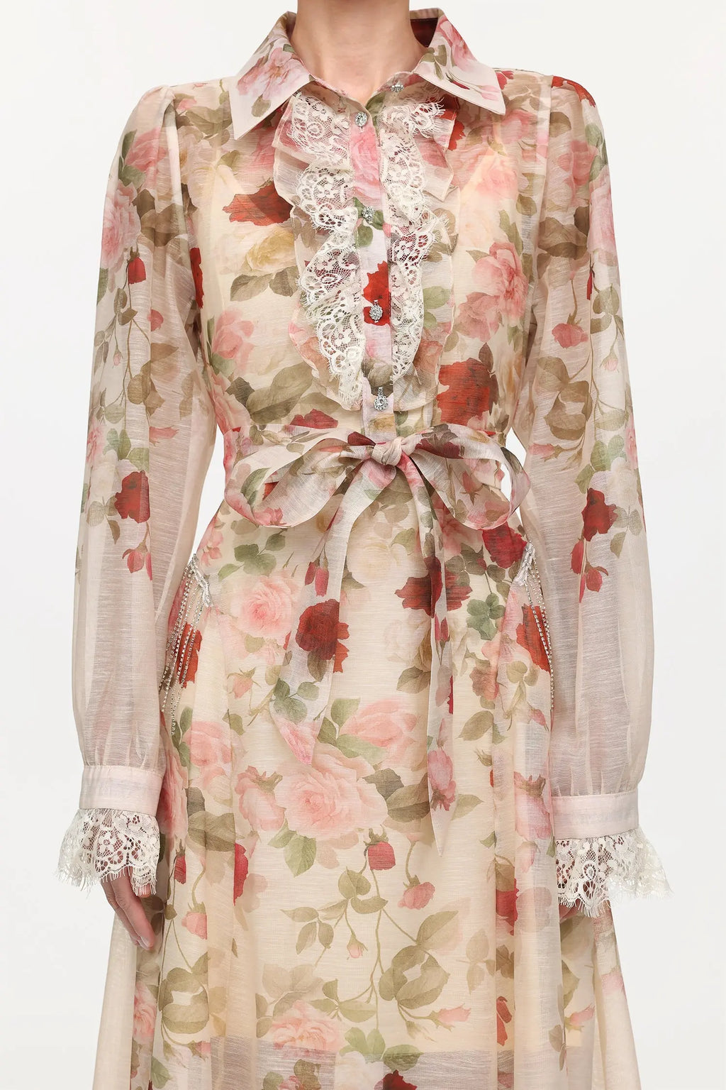 shirley Long Sleeve floral Printed Woven Maxi Dress Avalabel