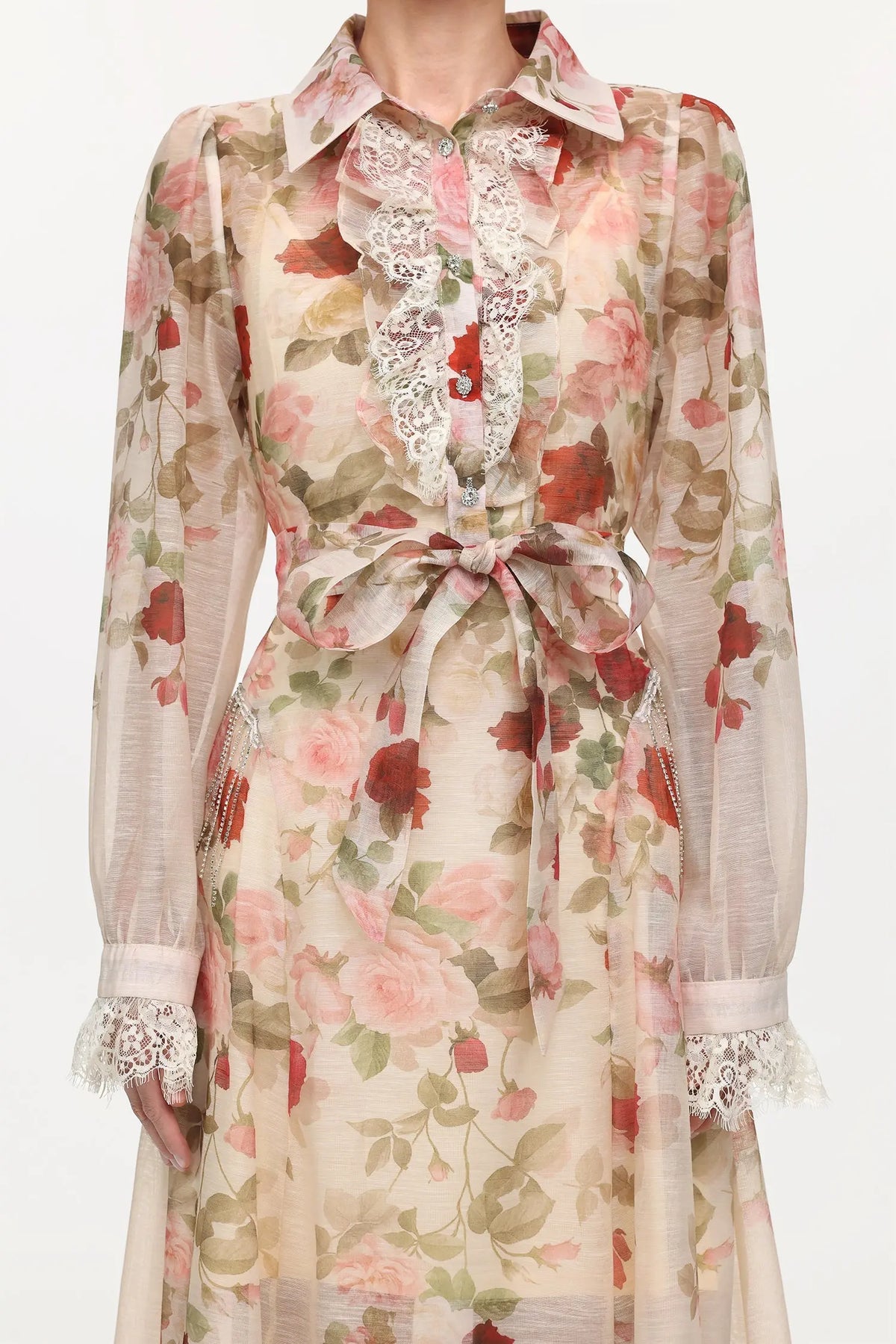 shirley Long Sleeve floral Printed Woven Maxi Dress Avalabel