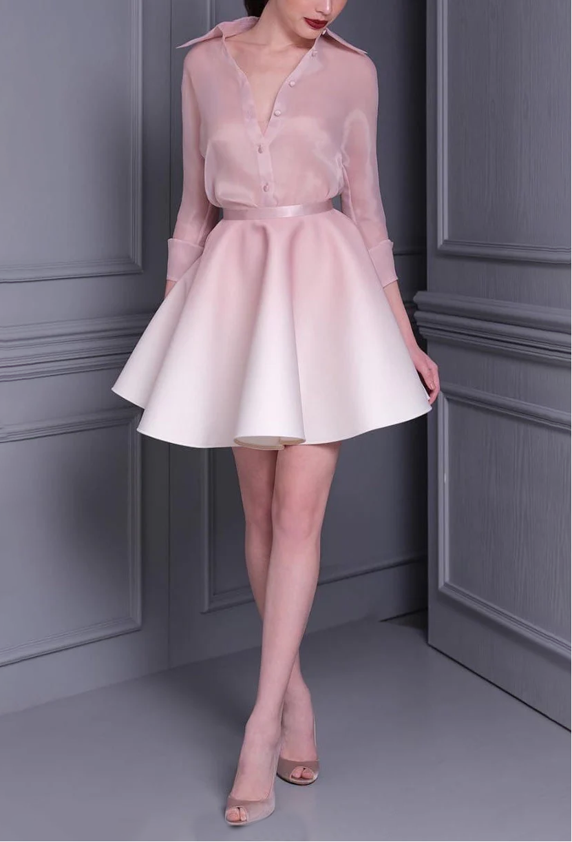 Light pink shirt suit mini dress Avalabel