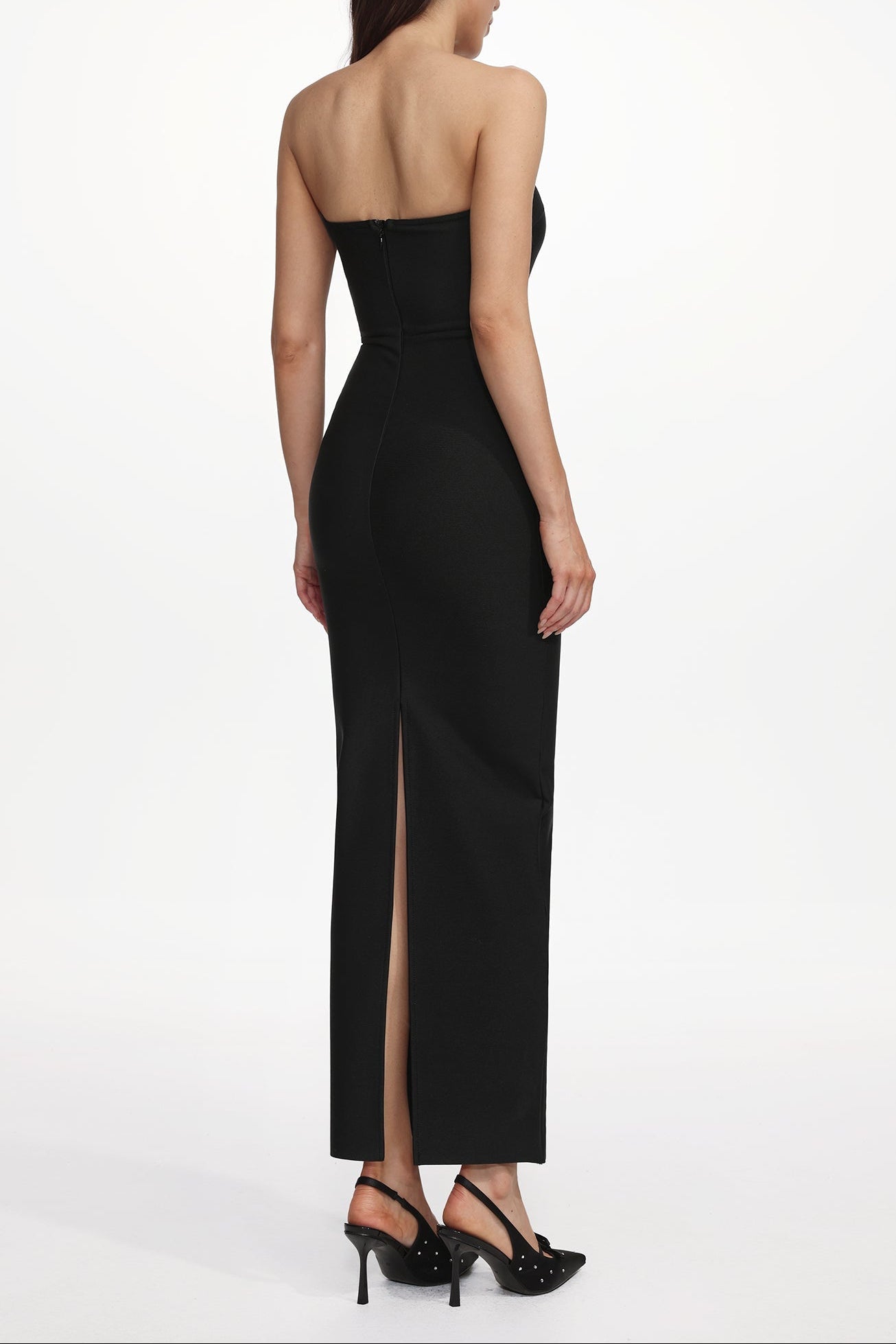 Kandiss Elegant Contour Strapless Cut Out Bandage Maxi Dress Avalabel