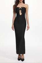 Kandiss Elegant Contour Strapless Cut Out Bandage Maxi Dress Avalabel