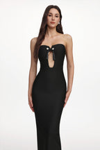 Kandiss Elegant Contour Strapless Cut Out Bandage Maxi Dress Avalabel