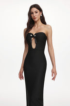 Kandiss Elegant Contour Strapless Cut Out Bandage Maxi Dress Avalabel