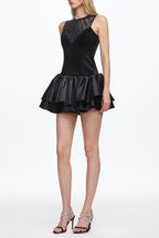 Sareza Chic Contour Deep V Sleeveless Sequin Mini Dress Avalabel