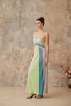 Serelith Metallic Knit Backless Maxi Dress Avalabel