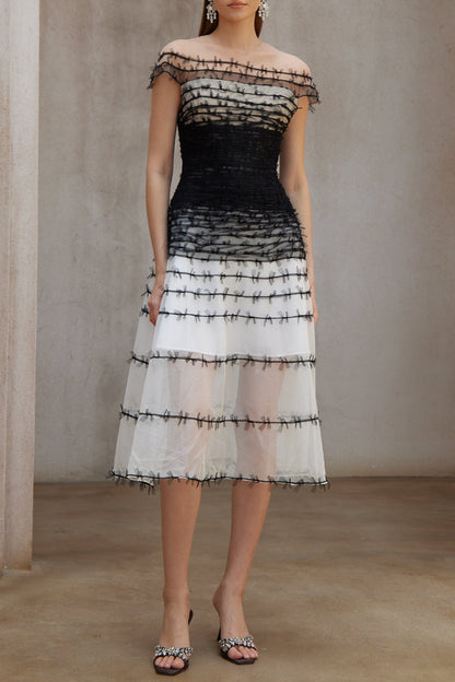 jennifer off-shoulder lace embroidery hollow maxi dress in black