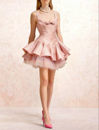 fluffy Mini Dress In Pink Avalabel
