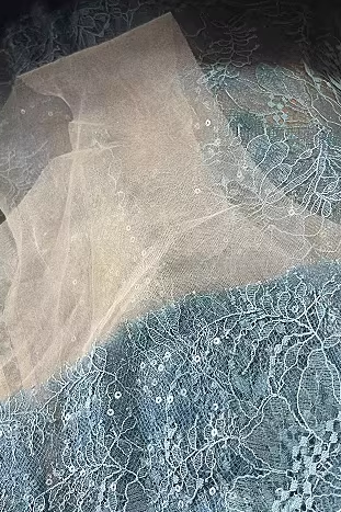 Blue Beaded Lace Dress Avalabel