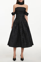 Nancy Off Shoulder Pleated Floral Maxi Dress Avalabel