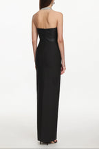 Fero One Shoulder Metal Fringe Bandage Maxi Dress Avalabel