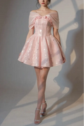 STRAPLESS SEQUIN MINI DRESS IN PINK Avalabel