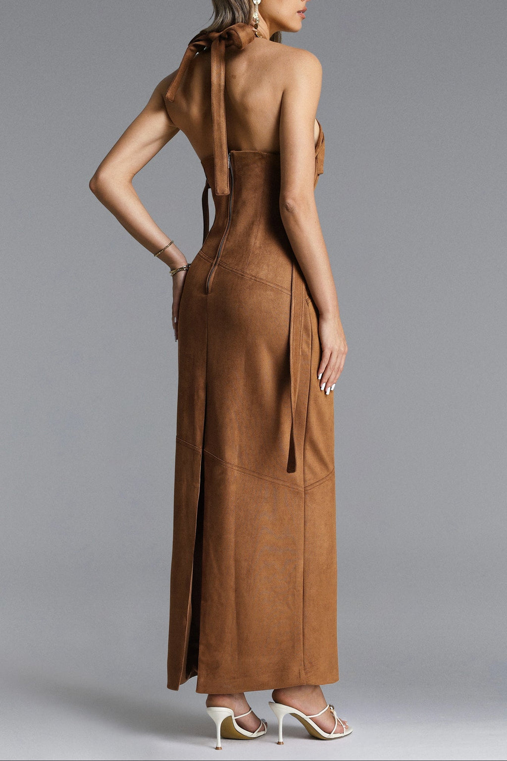 Laurie Chic Contour Halter Maxi Dress Avalabel