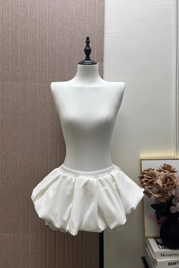 Yellow Square Neck Ribbed Peplum Tank Top & White Bubble Mini Skirt Set Avalabel