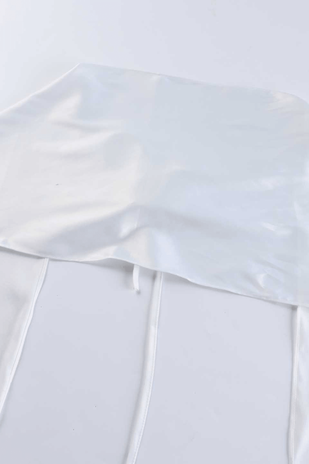 Adora White Cape Sleeve Open Back Ruffle Mini Dress Avalabel