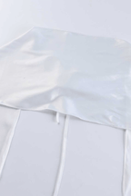 Adora White Cape Sleeve Open Back Ruffle Mini Dress Avalabel