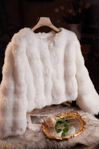 White Faux Fur Short Shawl Avalabel
