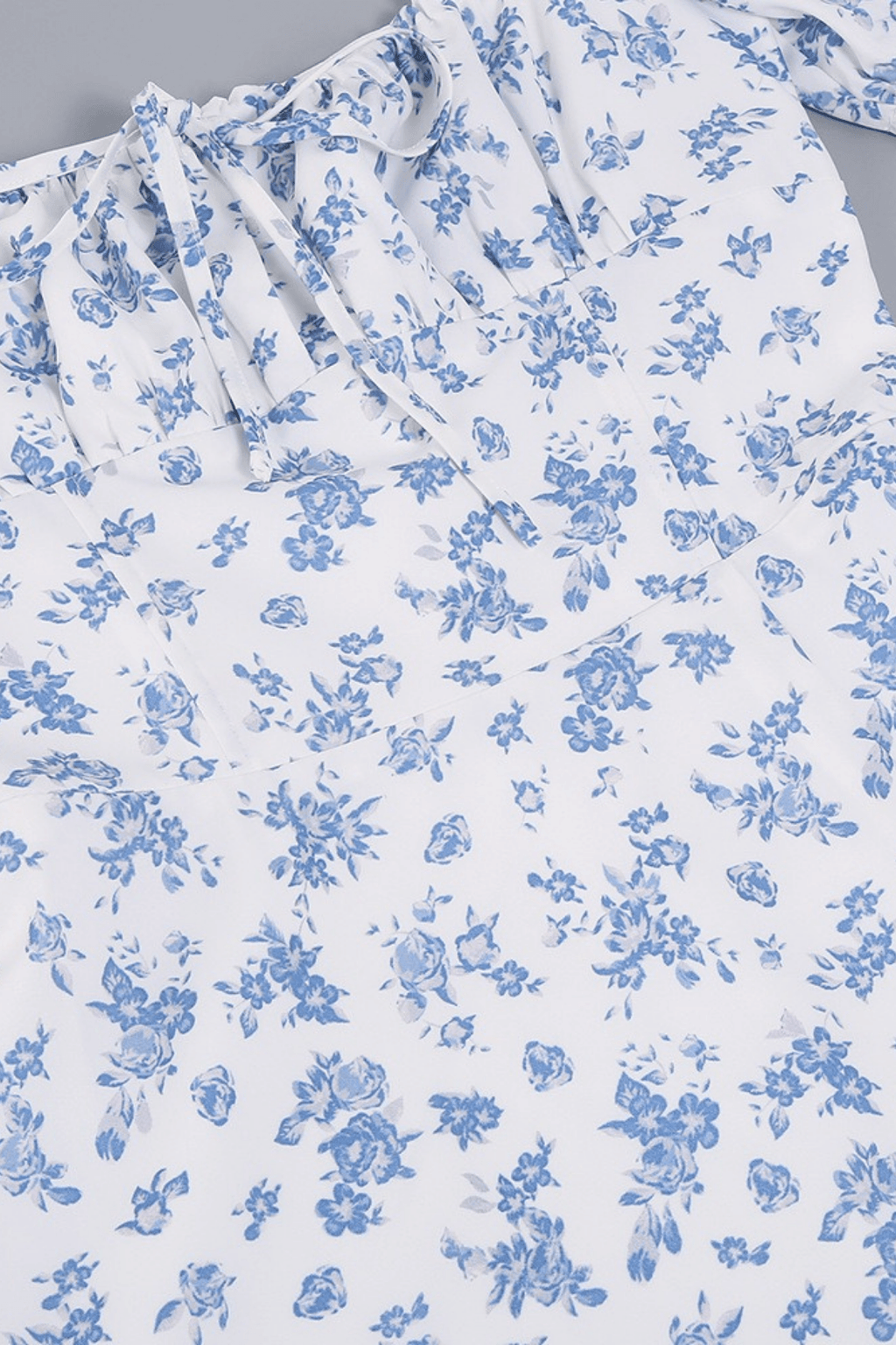 Jenny Blue Floral Puff Sleeve Midi Dress Avalabel