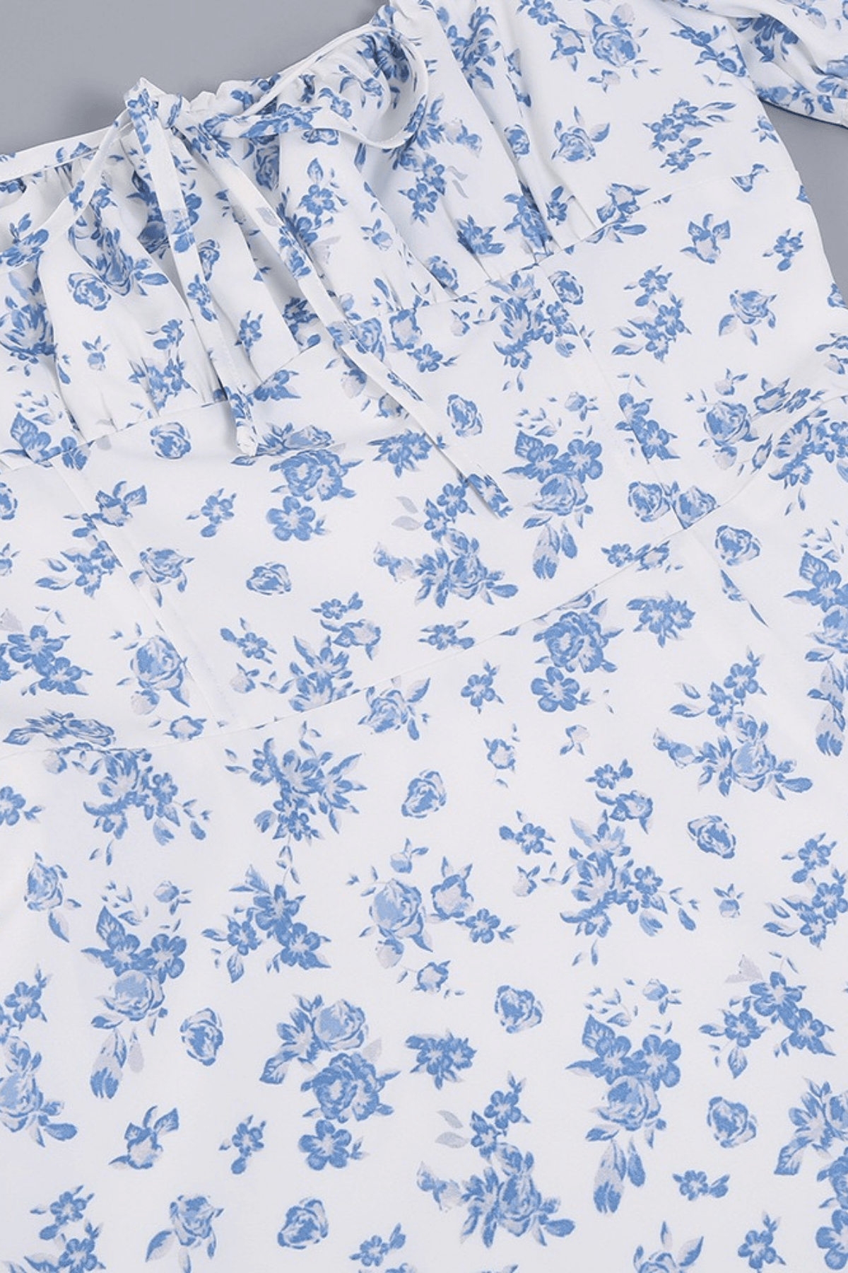 Jenny Blue Floral Puff Sleeve Midi Dress Avalabel