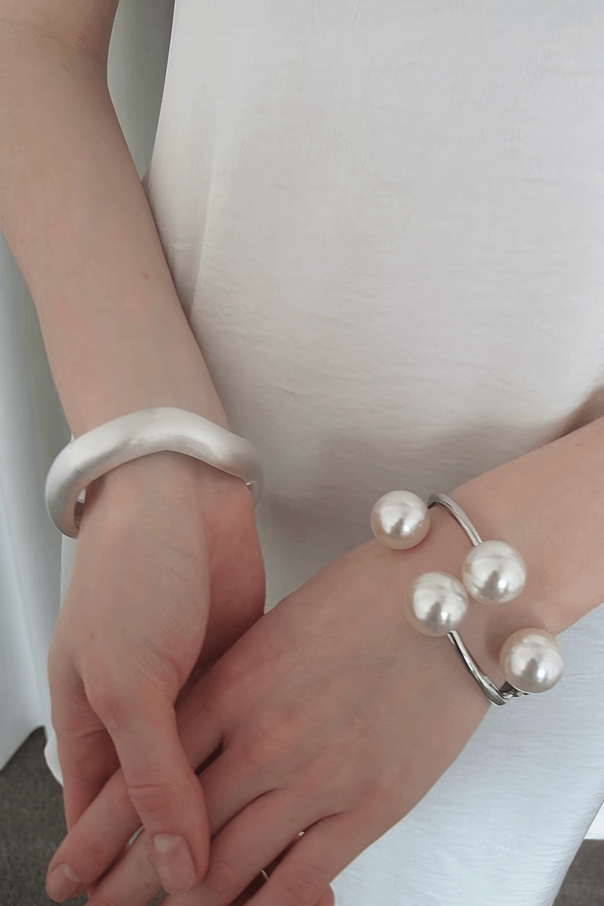 Oversized Pearl Open Cuff Bracelet Avalabel