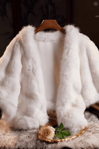 White Faux Fur Cape Shawl Avalabel