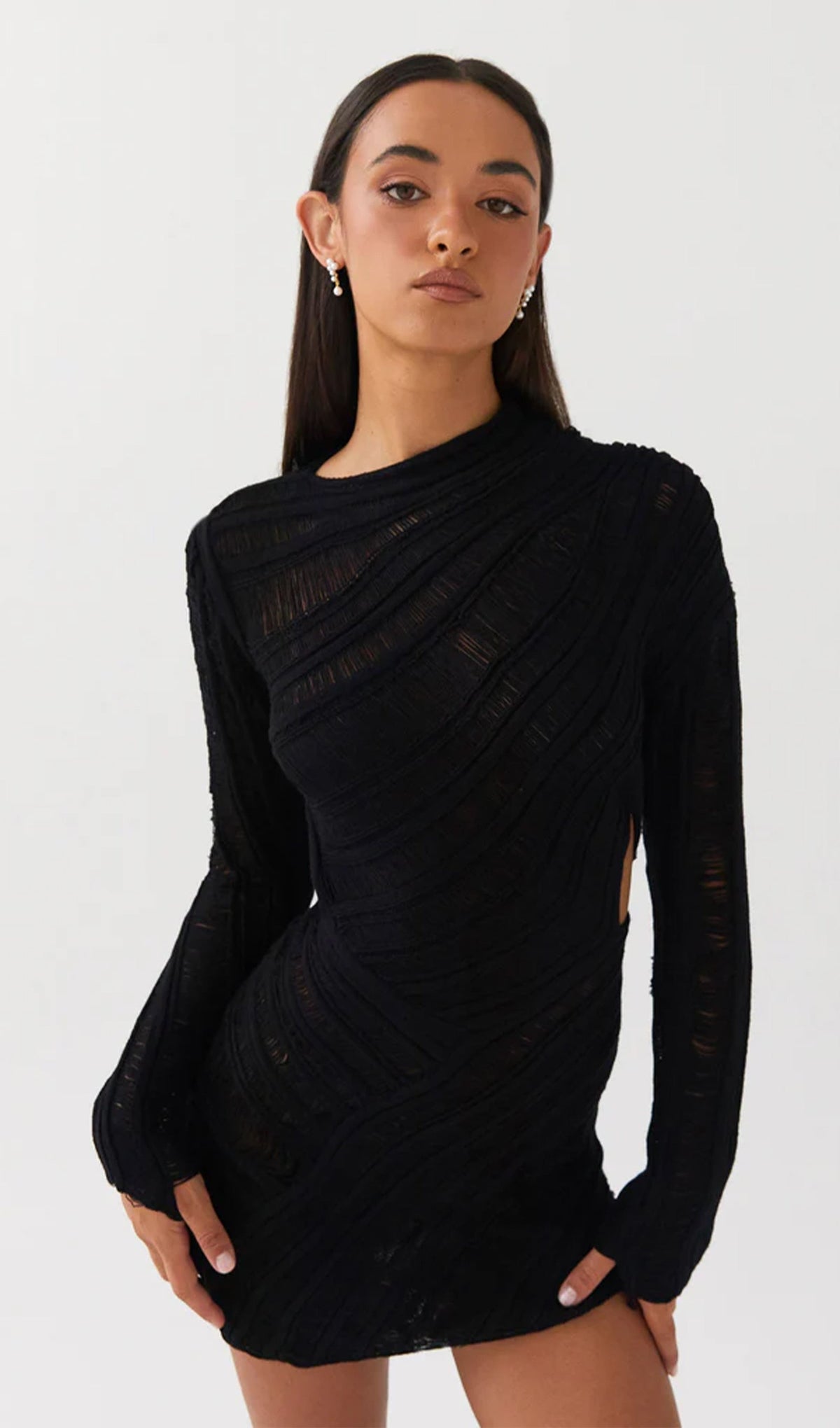 Hollow Out  Mini Dress Avalabel