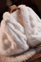 White Faux Fur Cape Shawl Avalabel