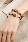 Wood & Natural Stone Layered Beaded Bracelet Avalabel
