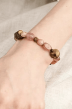 Wood & Natural Stone Layered Beaded Bracelet Avalabel