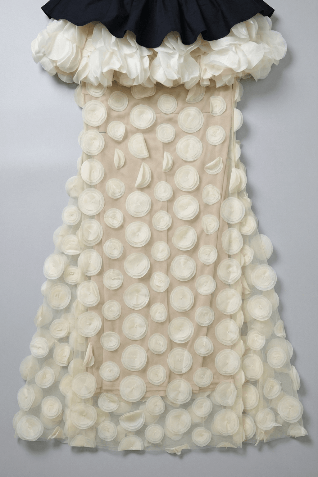 Dara Strapless Peplum 3D Flower Sheer Maxi Dress Avalabel