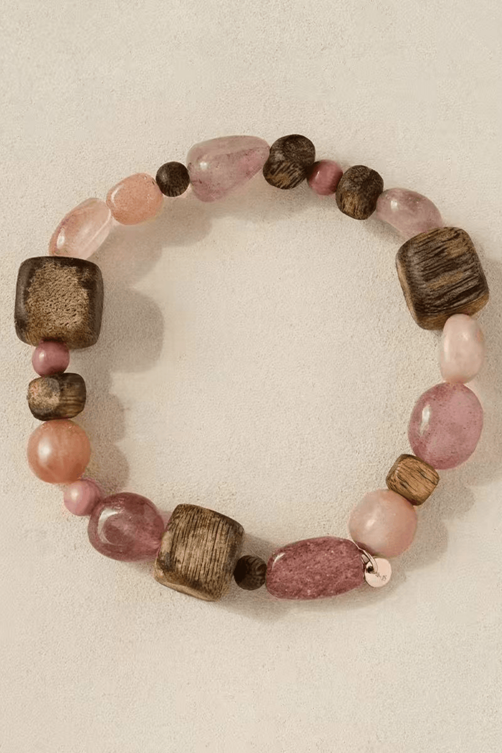 Wood & Natural Stone Layered Beaded Bracelet Avalabel