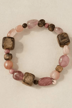 Wood & Natural Stone Layered Beaded Bracelet Avalabel