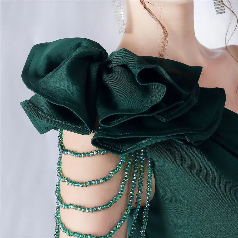 Crafted Flower With Beading Formal Dress Avalabel