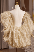 Gold Glitter Fringe Evening Shawl Avalabel