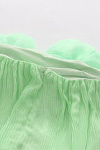 Aria Green 3D Floral Off Shoulder Pleated Midi Dress Avalabel