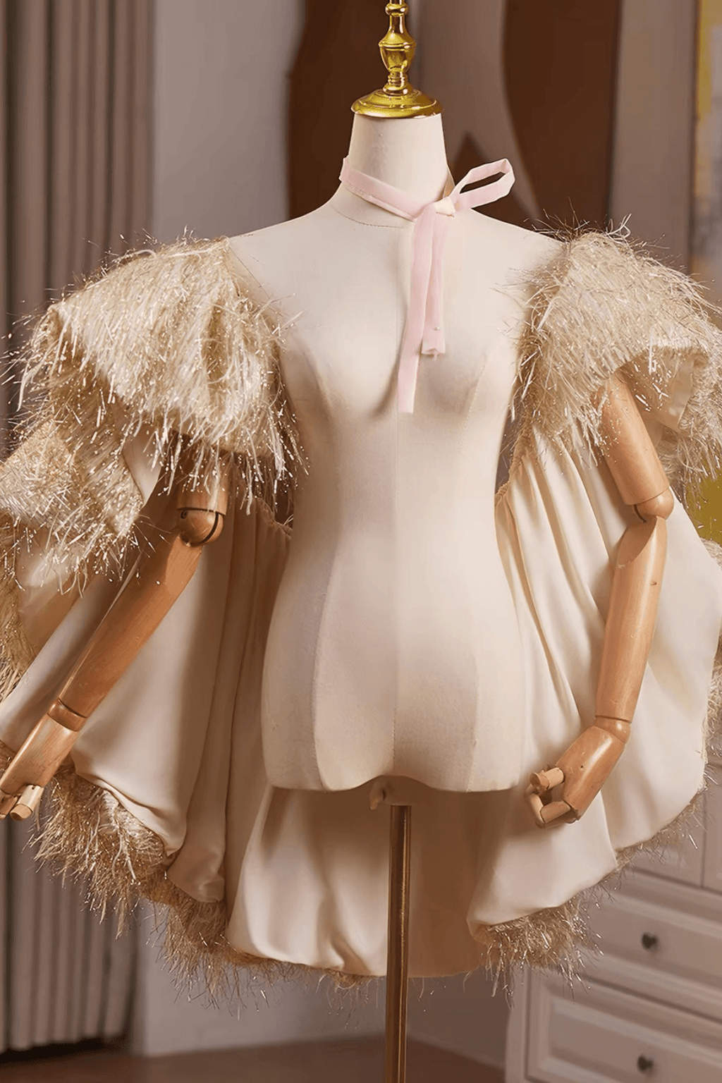 Gold Glitter Fringe Evening Shawl Avalabel
